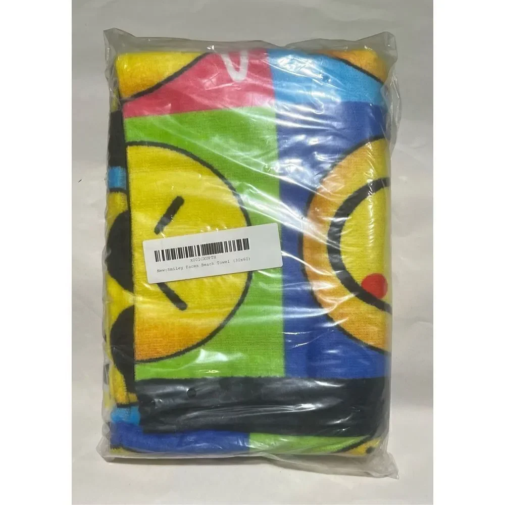 NWT Smiley Faces Beach Towel 30x60